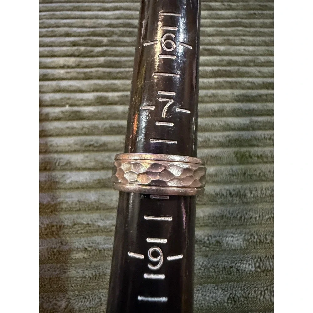 RGC Titanium Hammered Band Ring Mens Womens Modern Minimalist Silver Tone Size 8